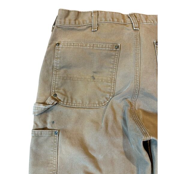 CARHARTT Brown B136 Double Front Washed Duck Loose Fit Distressed Pants 32x34 - Picture 10 of 11